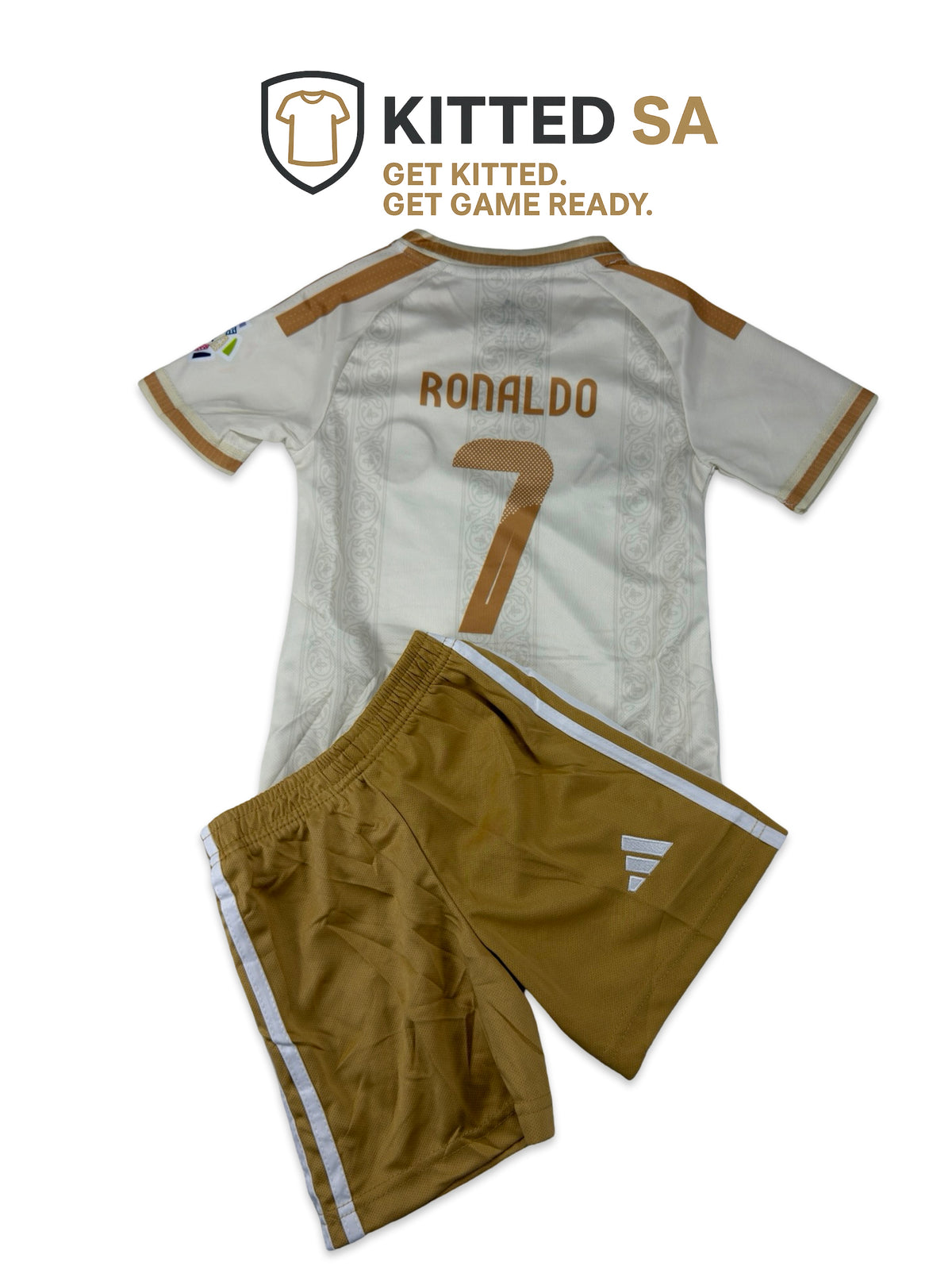 Al Nassr Limited Edition White Ronaldo Kids Kit with Shorts