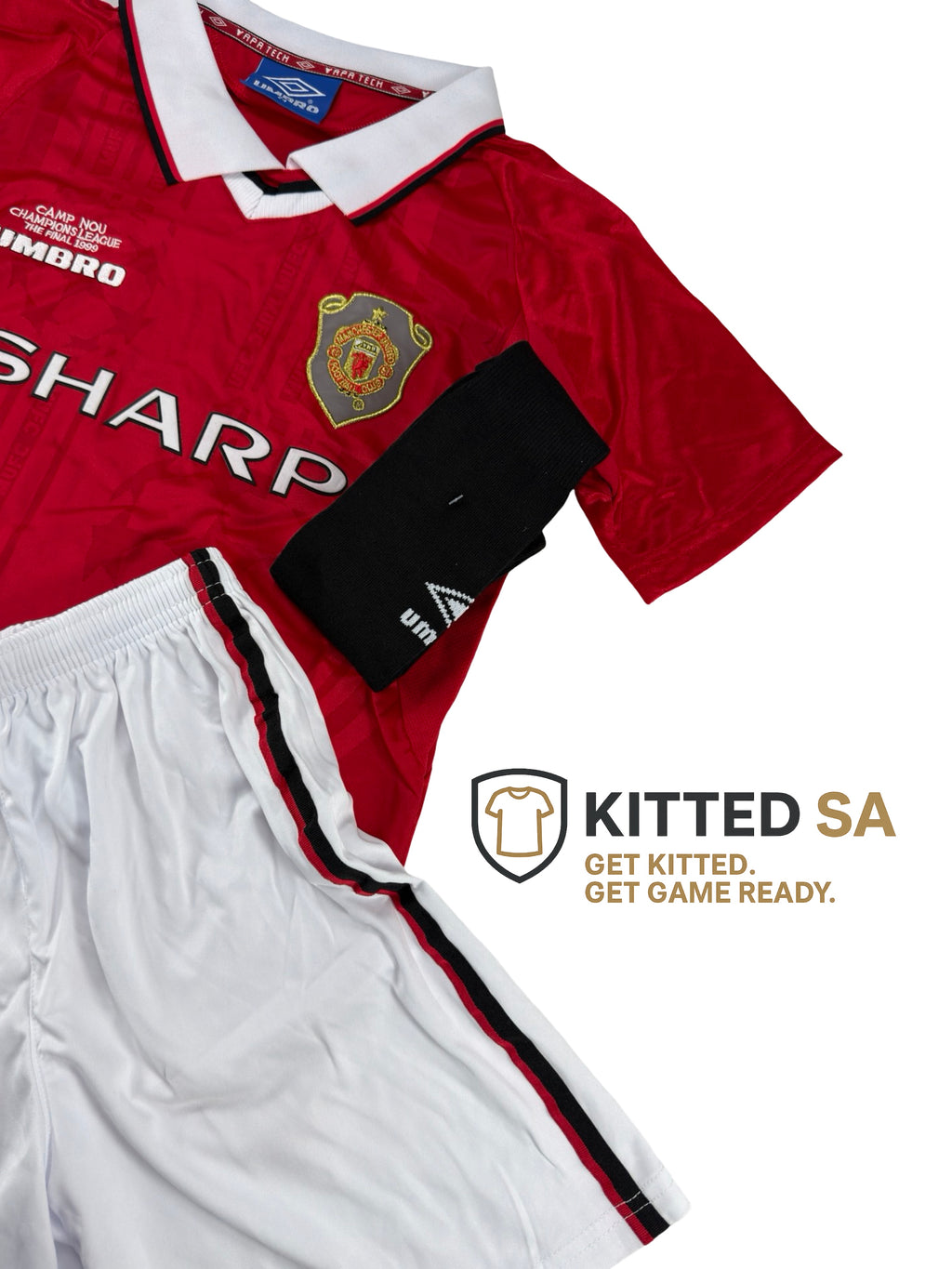 Manchester United 1999 Champions League Final Kids Kit with Shorts & Socks