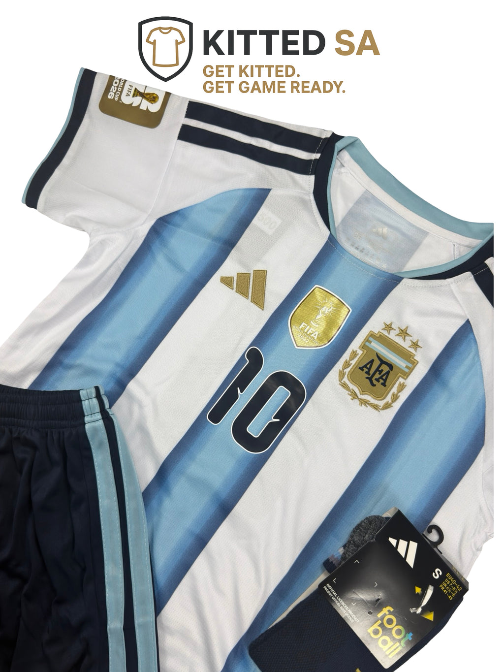 Argentina 2026 Messi World Cup Home Kids Kit with Shorts & Socks