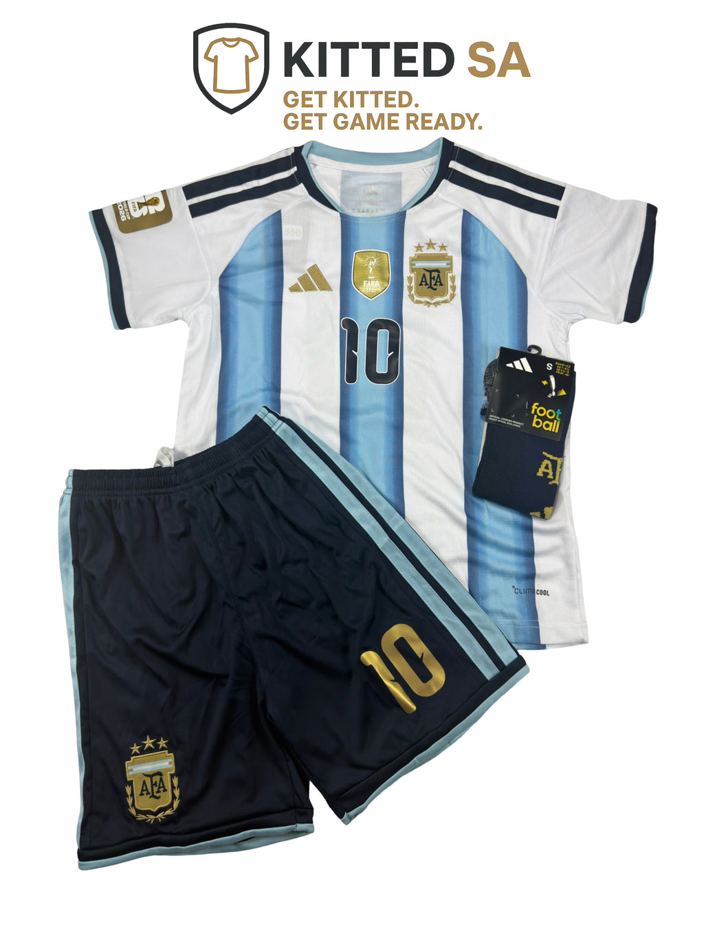 Argentina 2026 Messi World Cup Home Kids Kit with Shorts & Socks