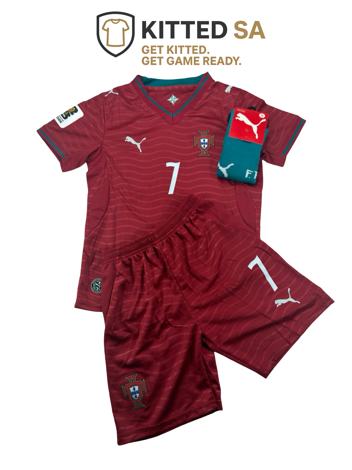 Portugal 2026 Ronaldo World Cup Kids Kit with Shorts & Socks