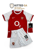 Arsenal 2003/04 Bergkamp Invincibles Home Kids Kit with Shorts and Socks