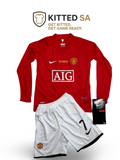 Manchester United 2008 Champions League Final Ronaldo Long Sleeve Kids Kit with Shorts and Socks