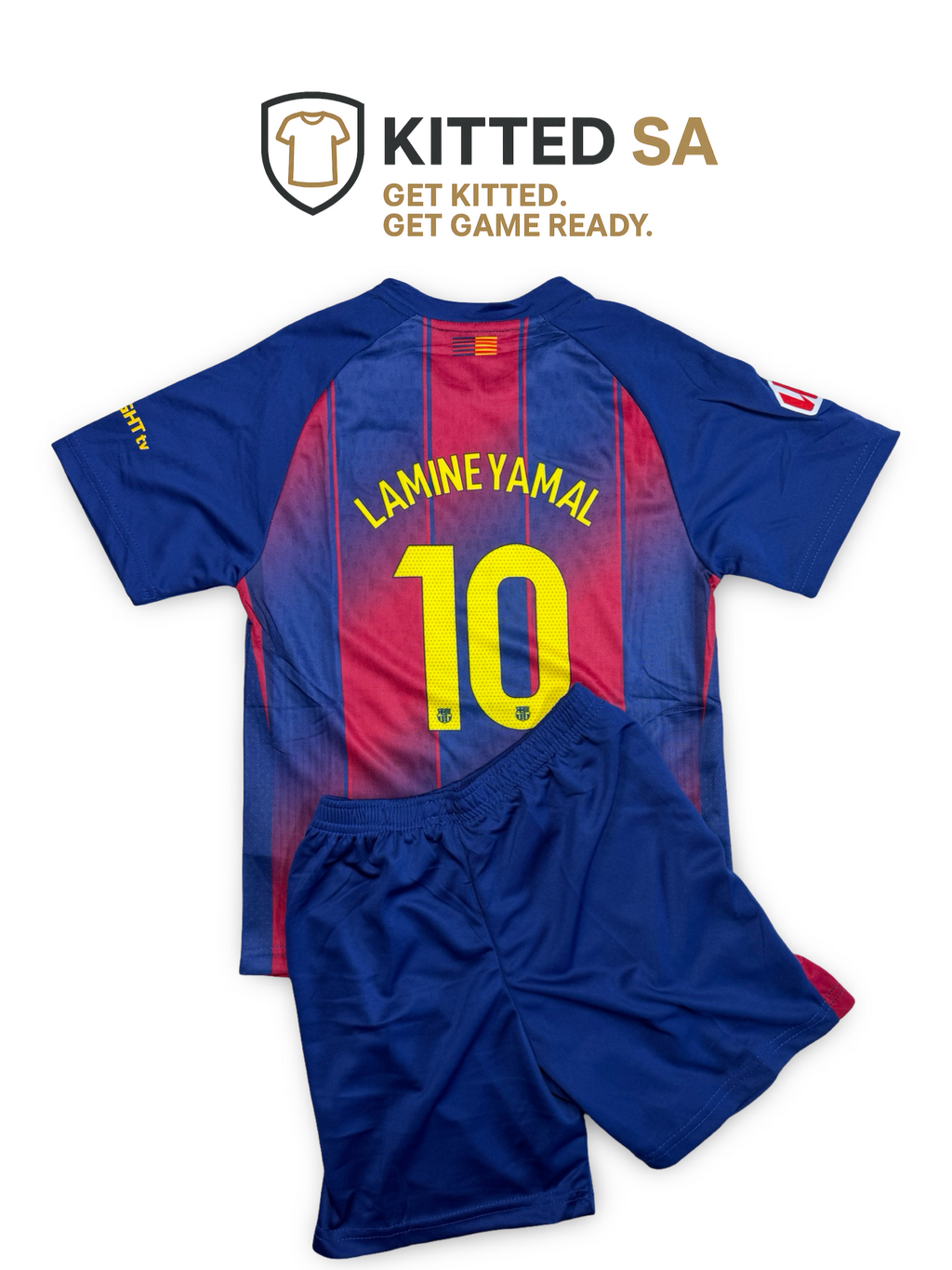 Barcelona 2025/26 Lamine Yamal Home Kids Kit with Shorts