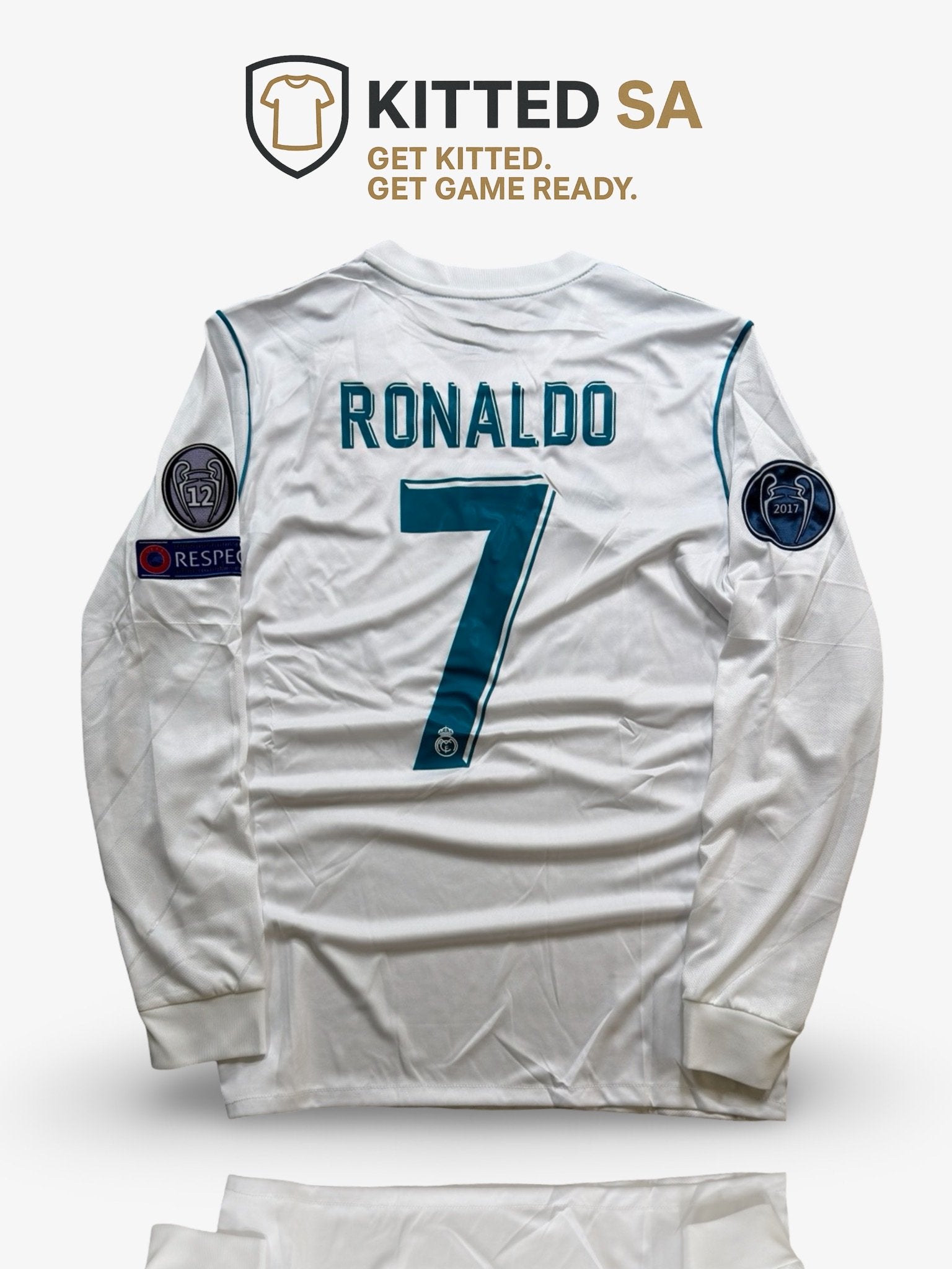 Real Madrid 2018 Final Ronaldo 7 長袖 Real Madrid 2018 Ronaldo Final Long Sleeve Kit – KITTED SA