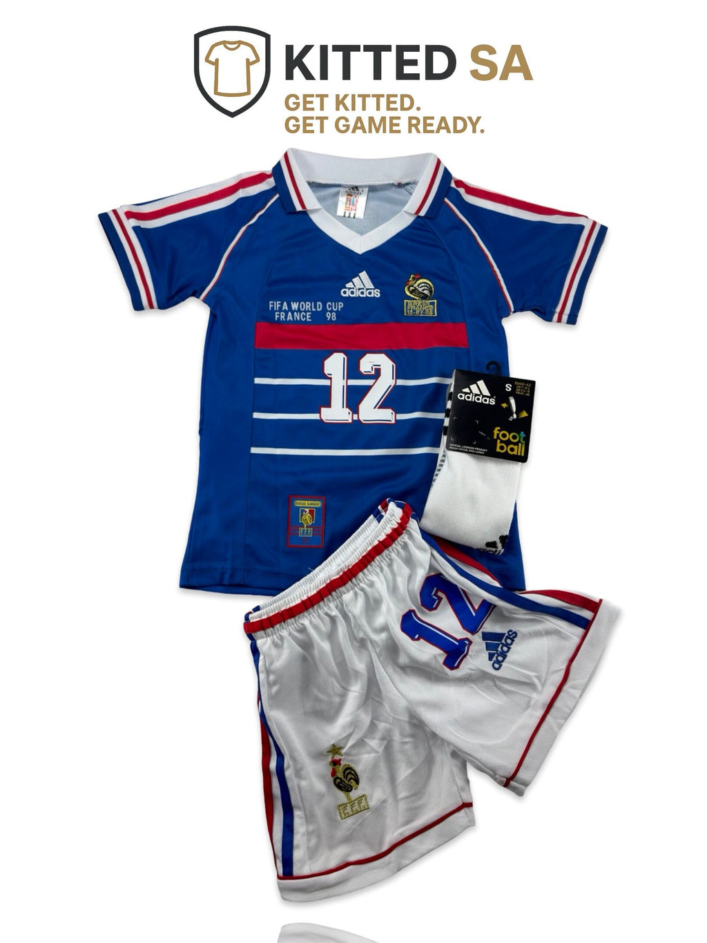 France 1998 Henry World Cup Home Kids Kit with Shorts and Socks