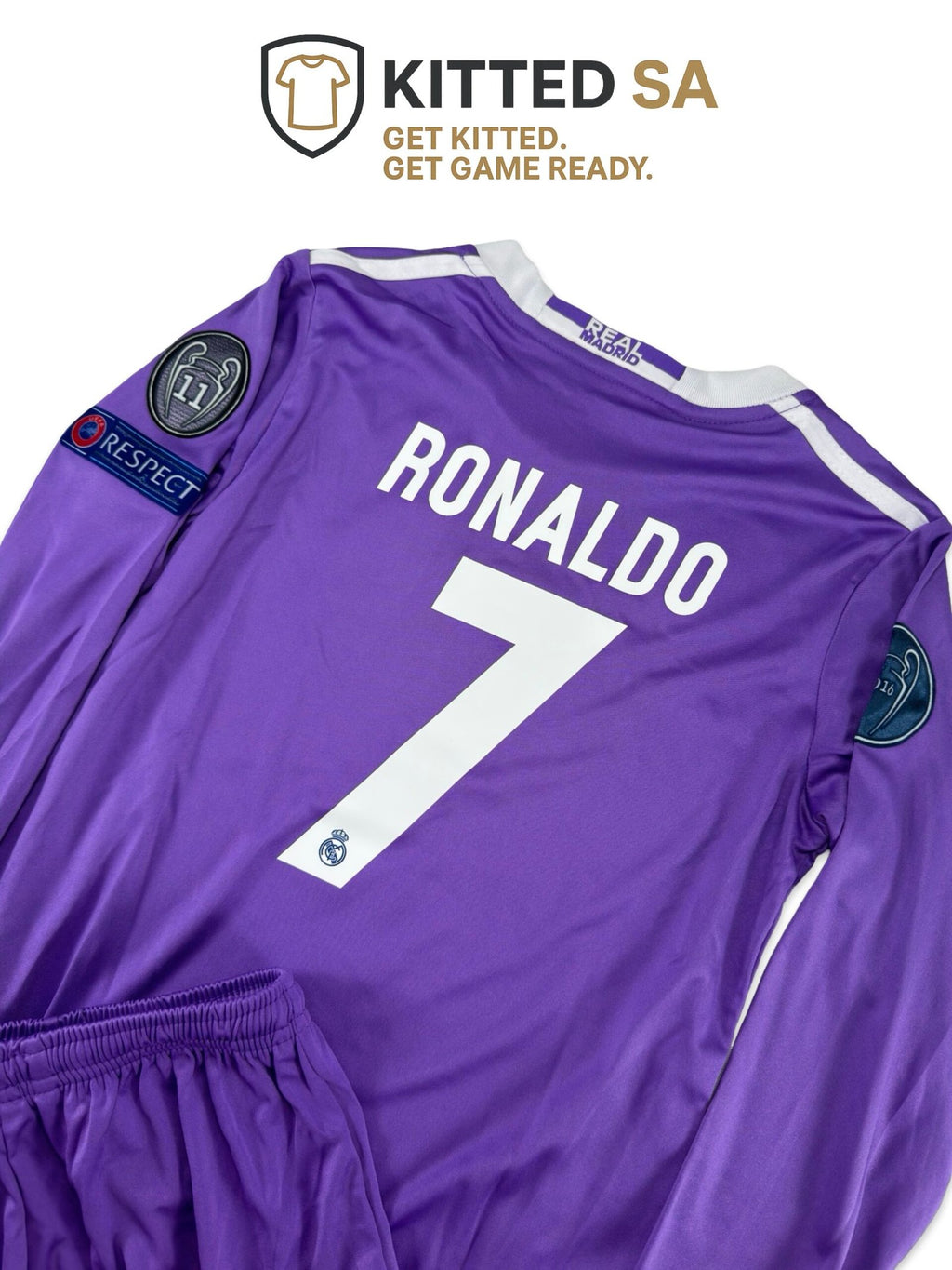 Real Madrid 2016/17 Ronaldo Champions League Final Away Kids Kit with Shorts and Socks
