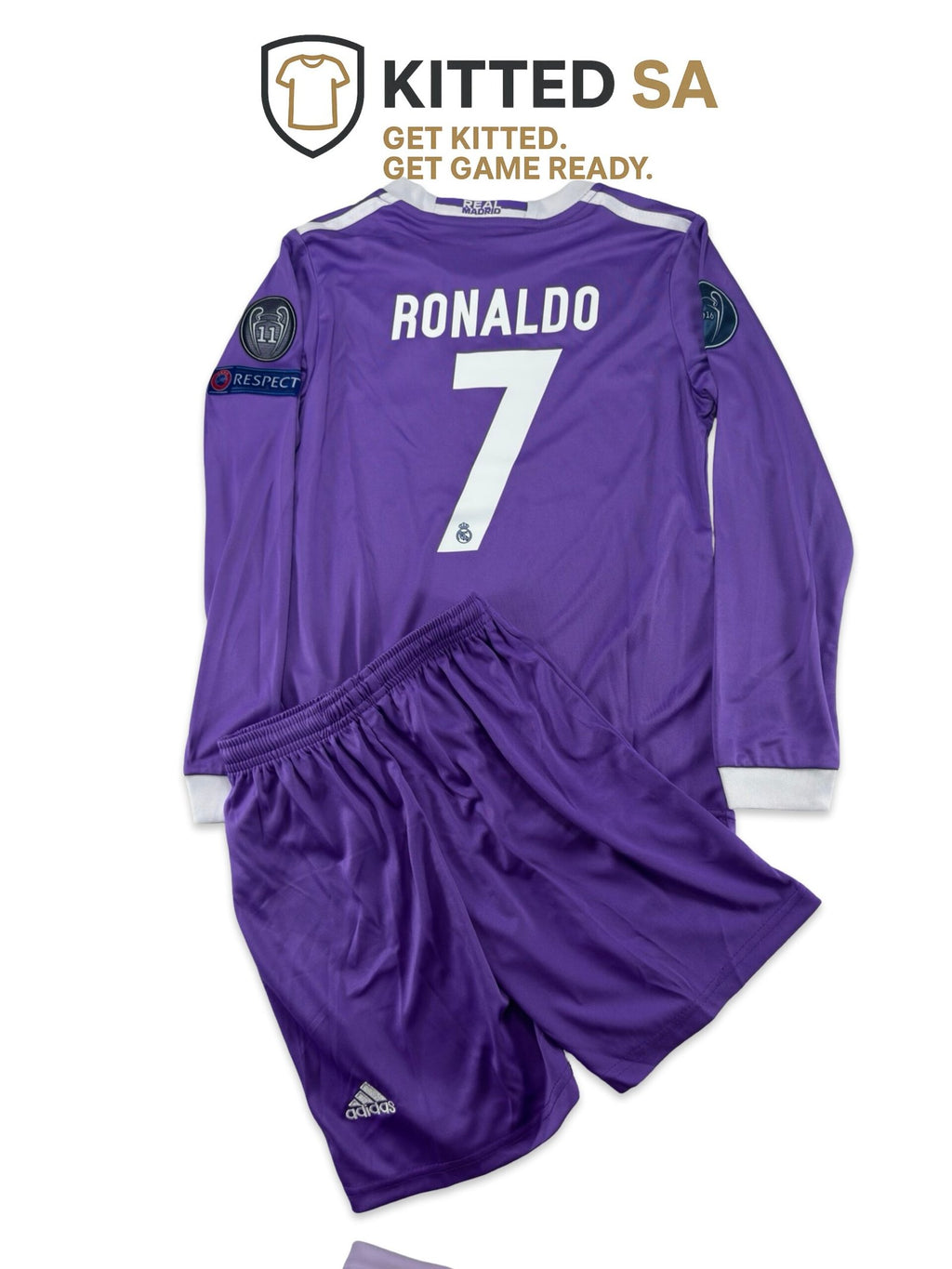 Real Madrid 2016/17 Ronaldo Champions League Final Away Kids Kit with Shorts and Socks