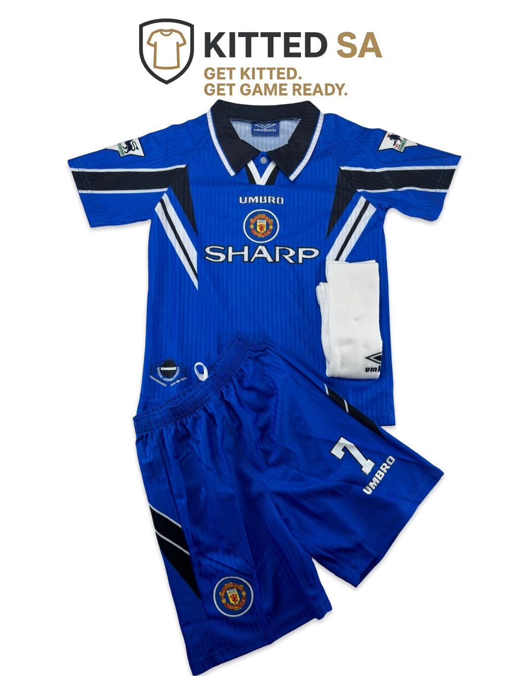 Manchester United 1996/98 Cantona Third Kids Kit with Shorts and Socks