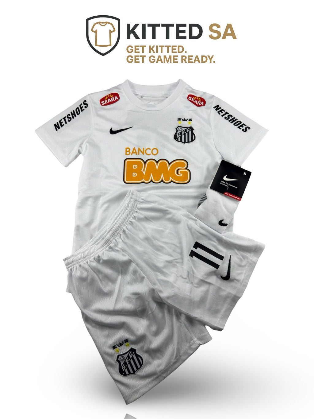 Santos FC 2011/12 Neymar Jr Home Kids Kit with Shorts and Socks