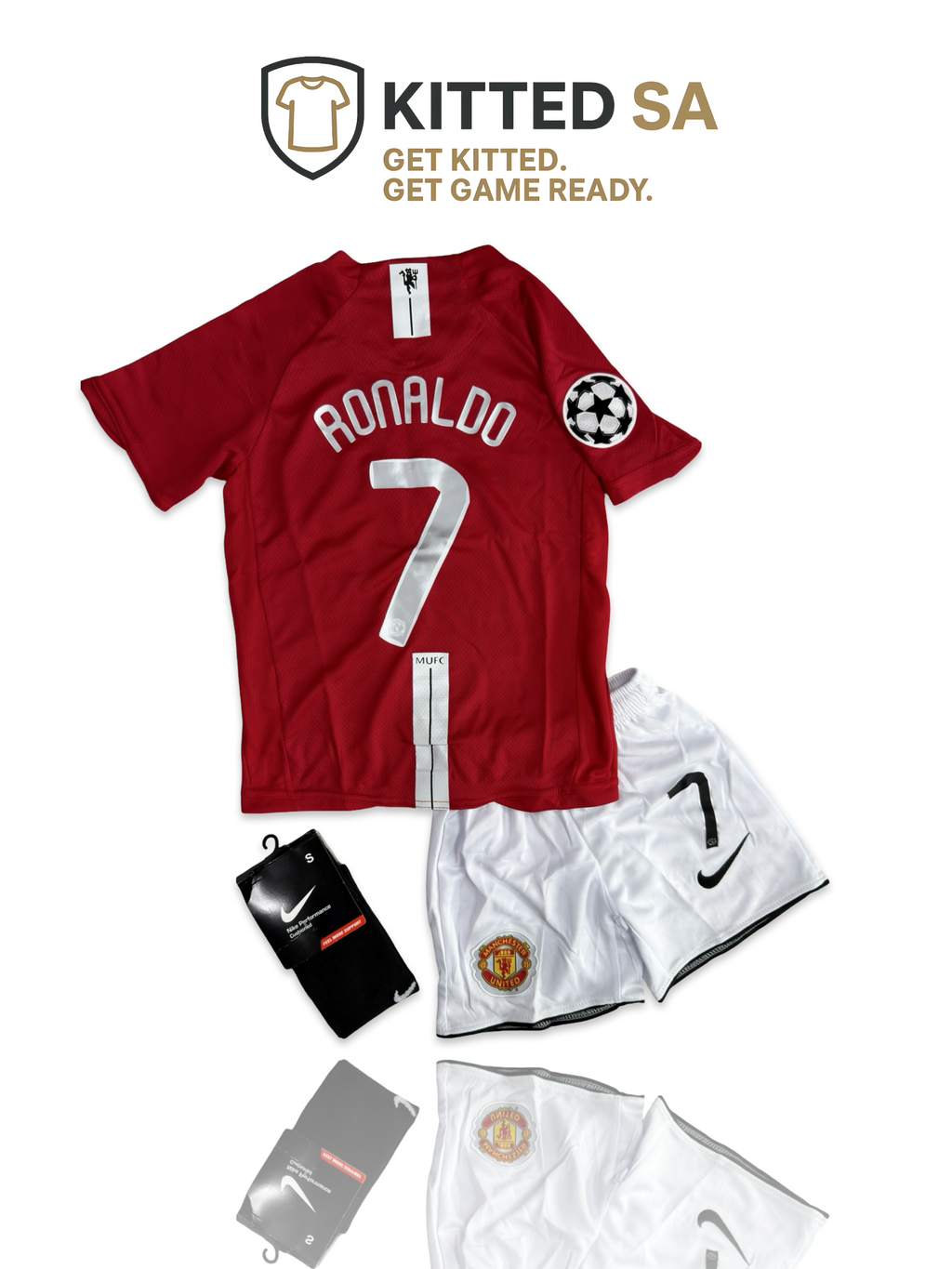 Manchester United 2008 Moscow Final Ronaldo Kids Kit