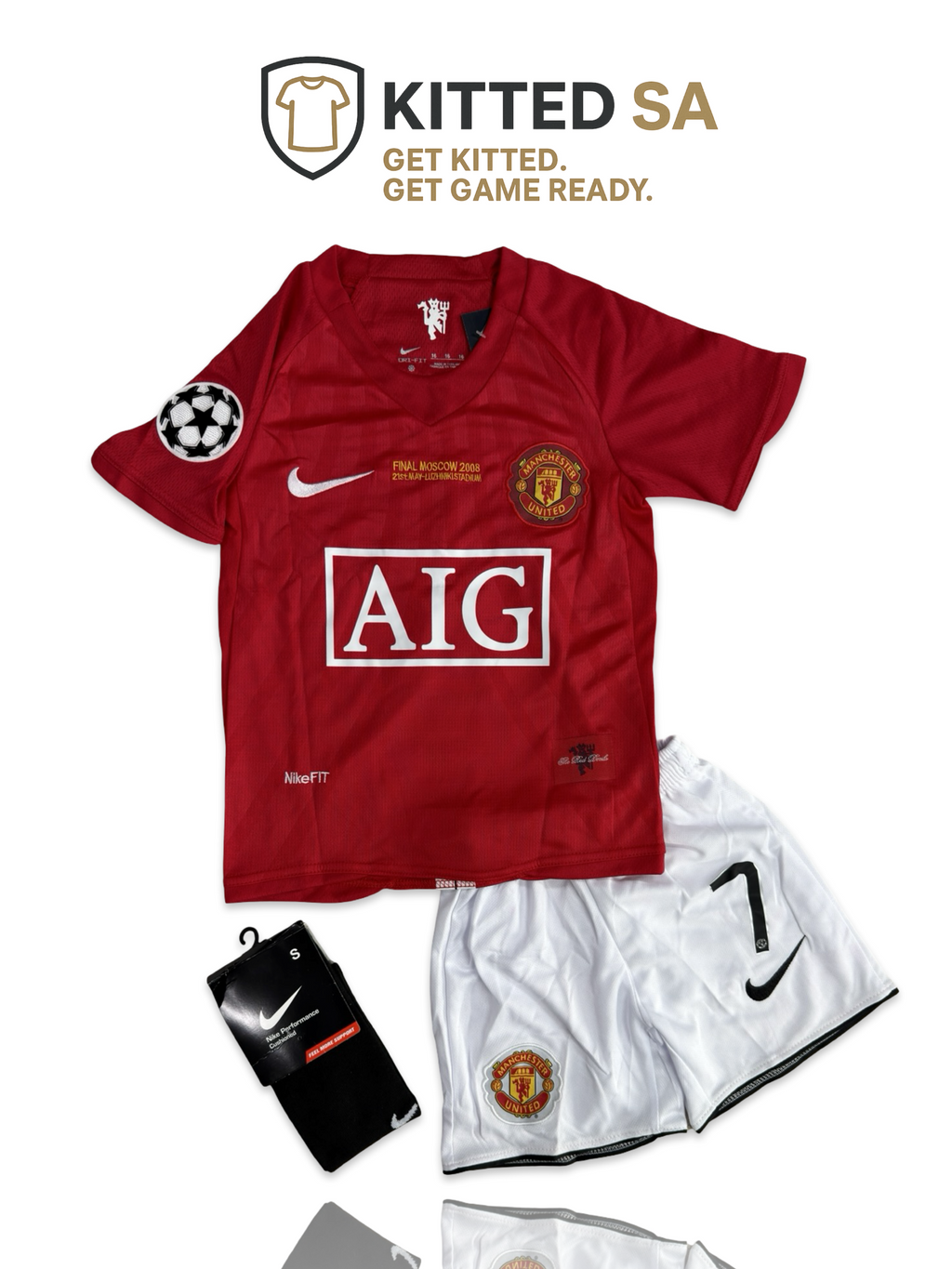Manchester United 2008 Moscow Final Ronaldo Kids Kit