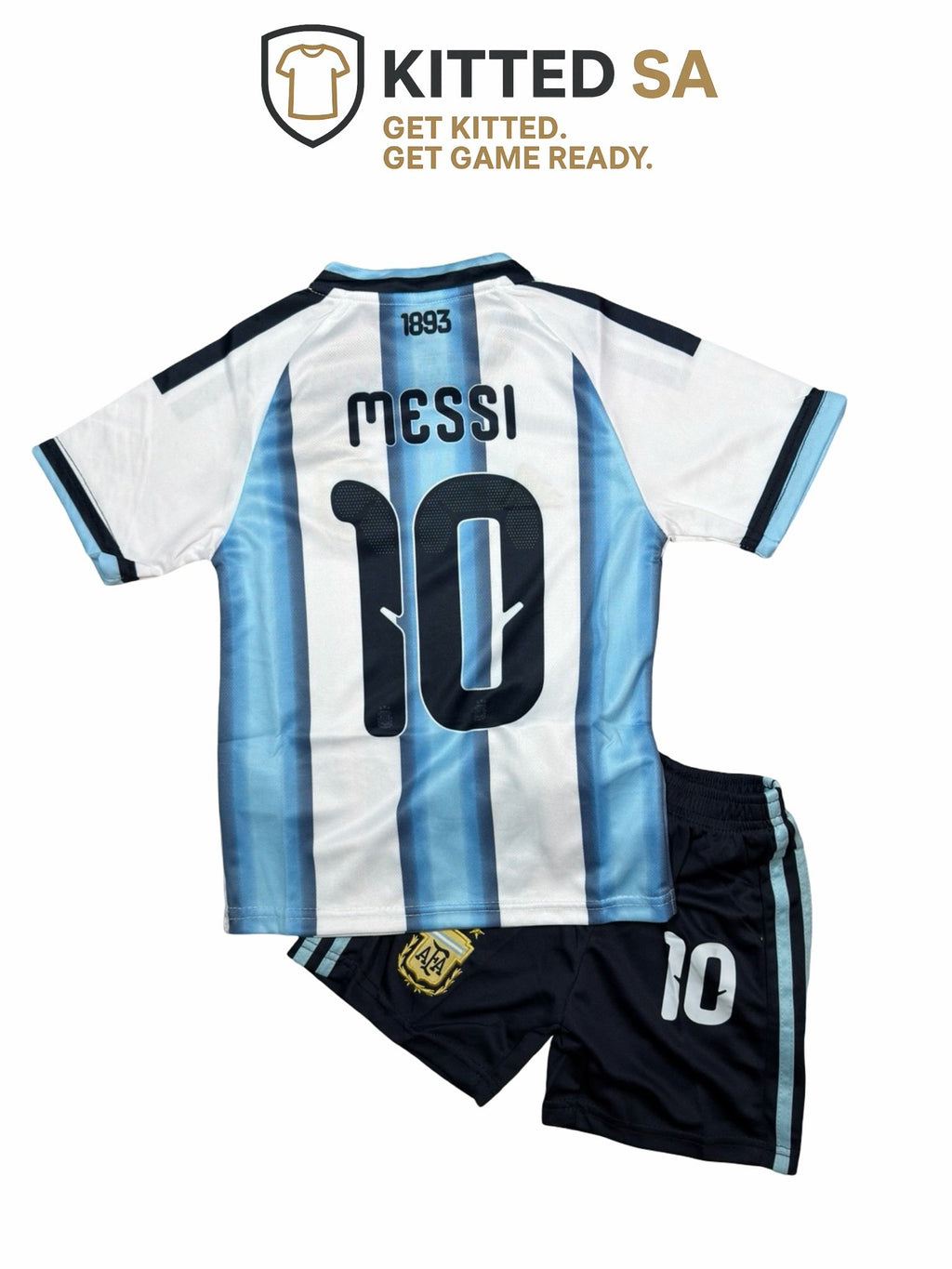 Kids Argentina Messi Home Kit With Shorts