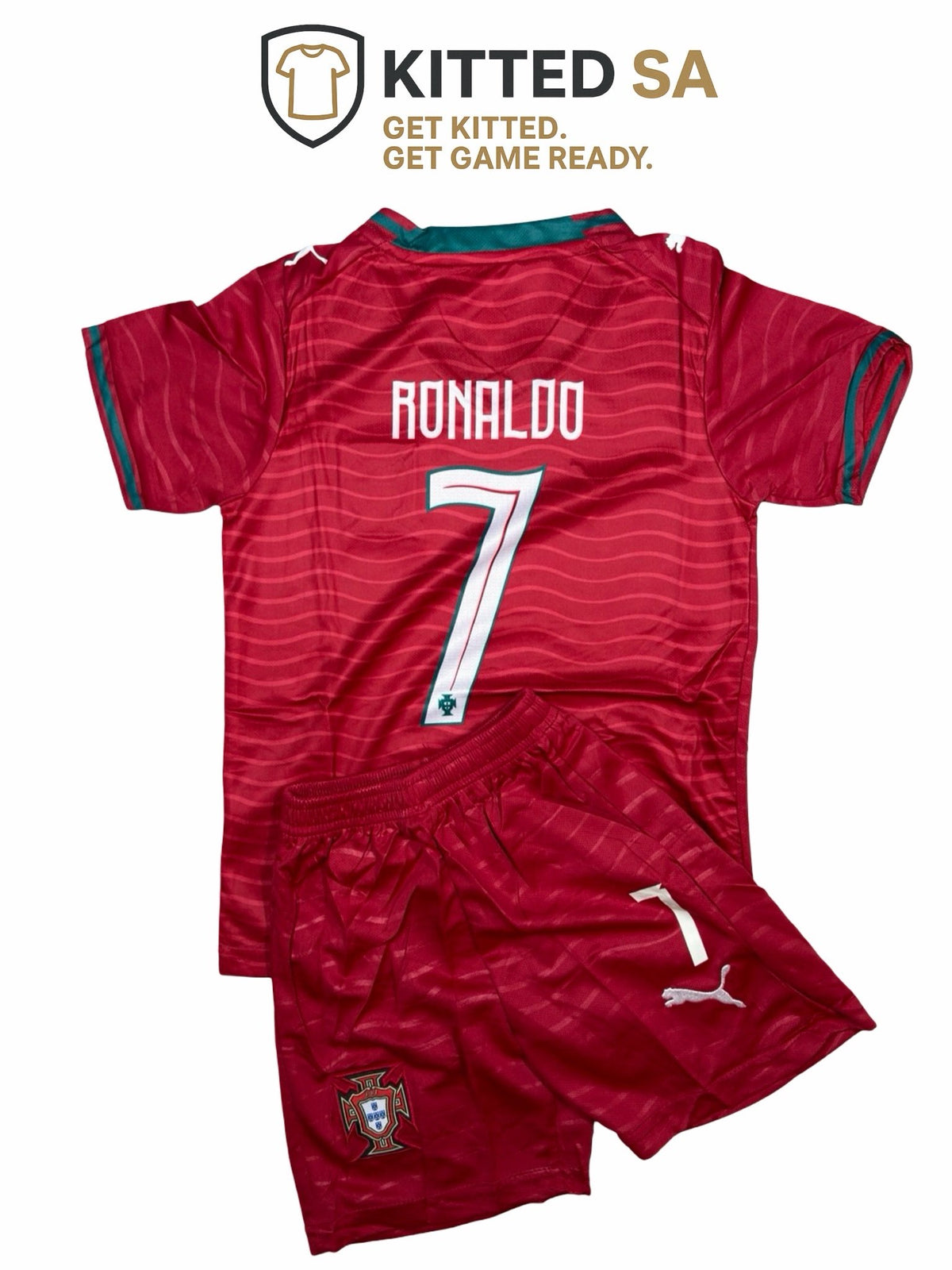 Kids Portugal Ronaldo Home Kit With Shorts