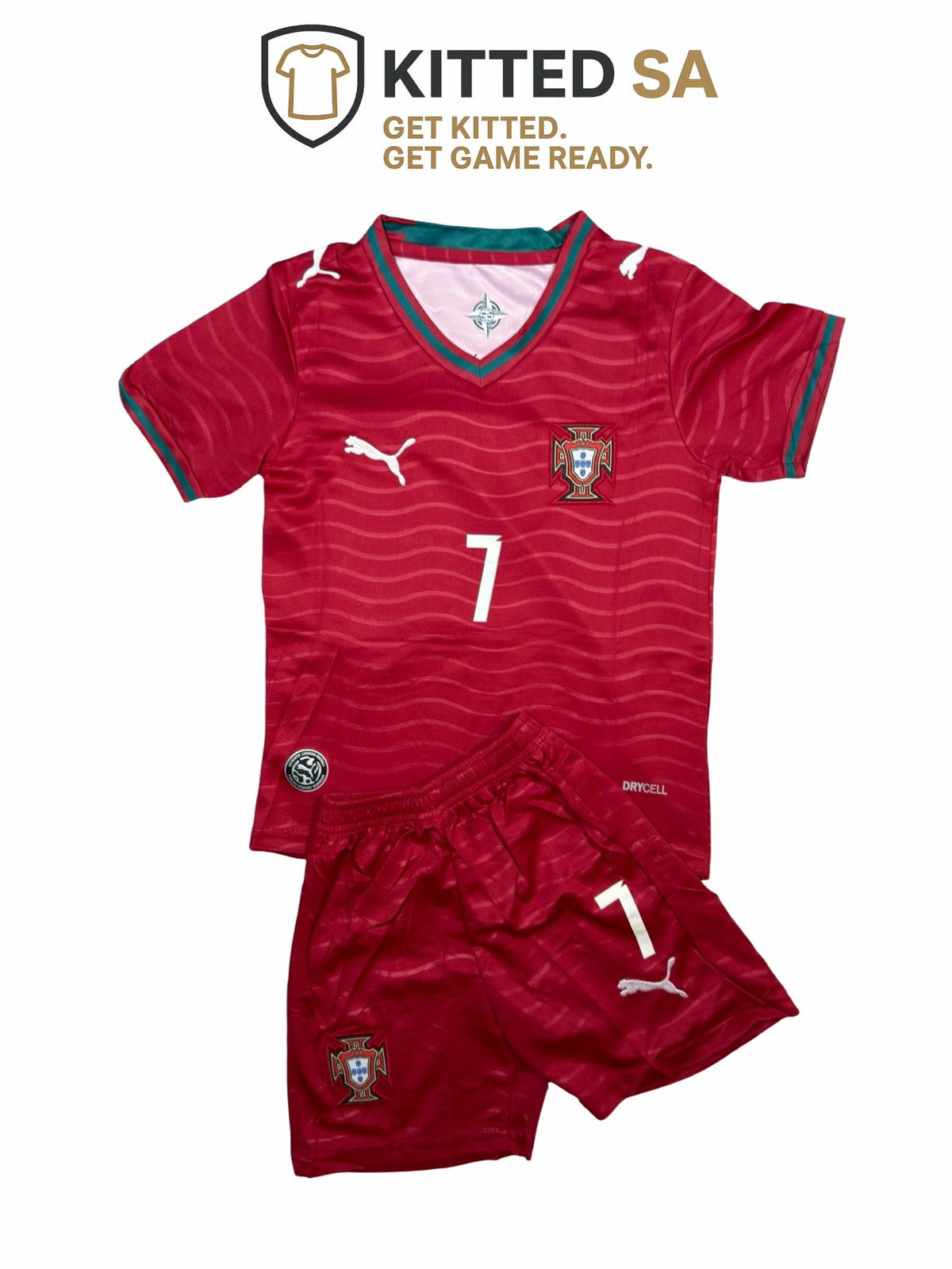 Kids Portugal Ronaldo Home Kit With Shorts