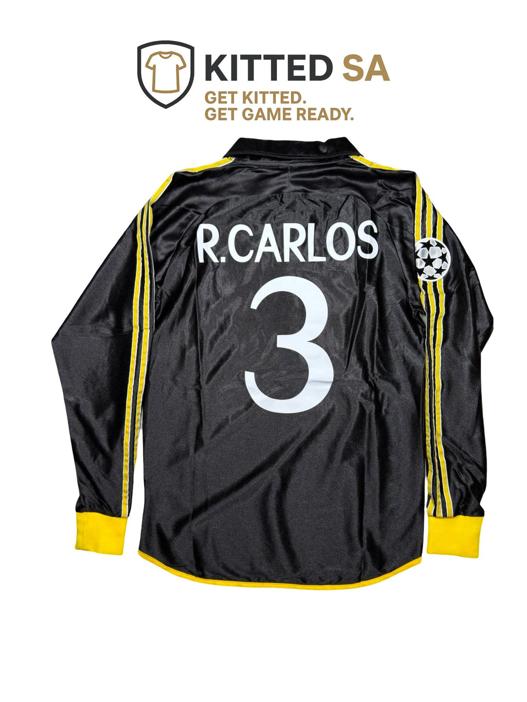 Real Madrid 99/00 Roberto Carlos Black Long Sleeve Away Kit