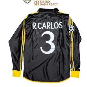 Real Madrid 99/00 Roberto Carlos Black Long Sleeve Away Kit
