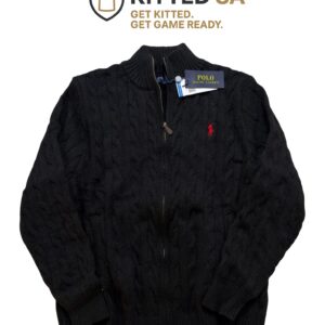 Polo Ralph Lauren Cable Knit Full-Zip Sweater – Black
