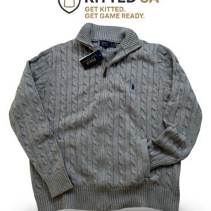 Polo Ralph Lauren Cable Knit Full-Zip Sweater – Grey