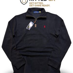 Polo Ralph Lauren Cotton 3/4 Zip Sweater – Black