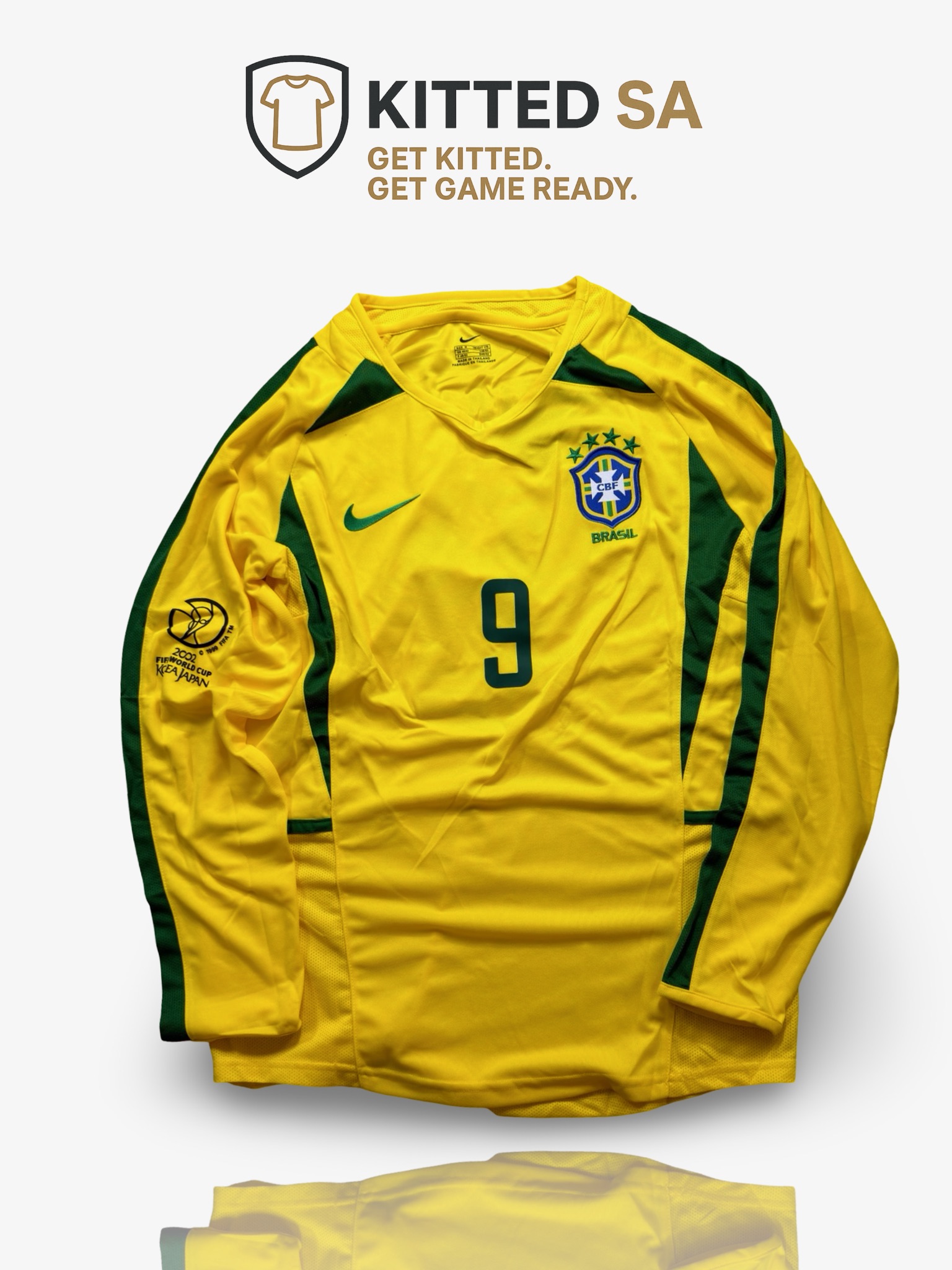 KITTED SA *Brazil 2002 Ronaldo Home Long Sleeve Kit*