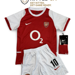 Arsenal 2003/04 Bergkamp Invincibles Home Kids Kit with Shorts and Socks