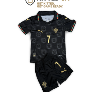 Ronaldo Black Limited Edition Kids Kit with Shorts